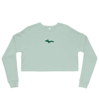 Michigan Upper Peninsula Cropped Sweatshirt (w/ Green UP Outline)