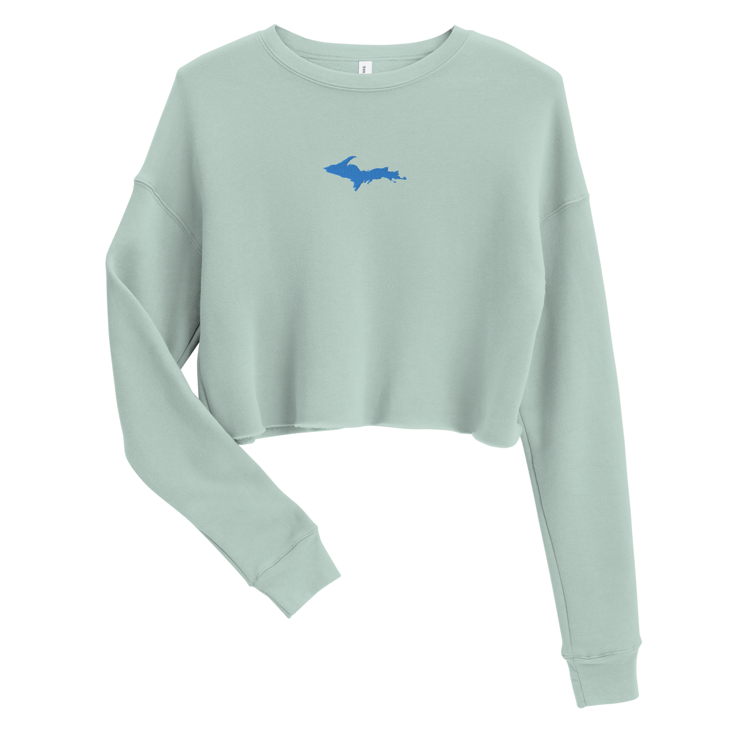 Michigan Upper Peninsula Cropped Sweatshirt (w/ Azure UP Outline)