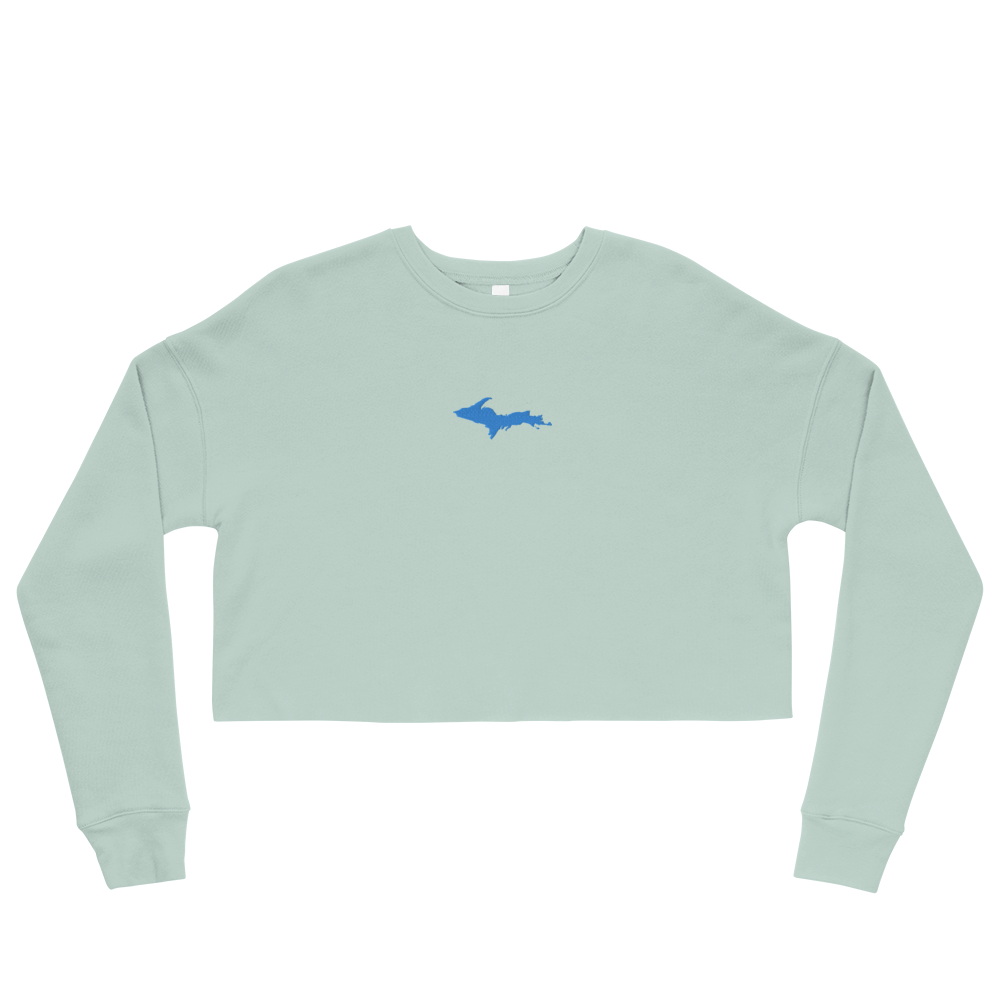 Michigan Upper Peninsula Cropped Sweatshirt (w/ Azure UP Outline)