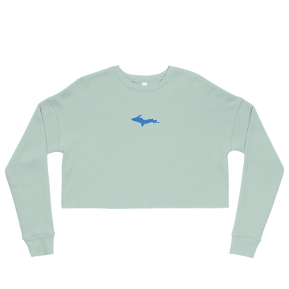 Michigan Upper Peninsula Cropped Sweatshirt (w/ Azure UP Outline)