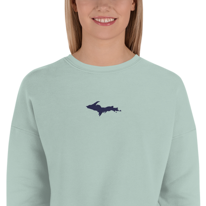 Michigan Upper Peninsula Cropped Sweatshirt (w/ Embroidered UP Outline)