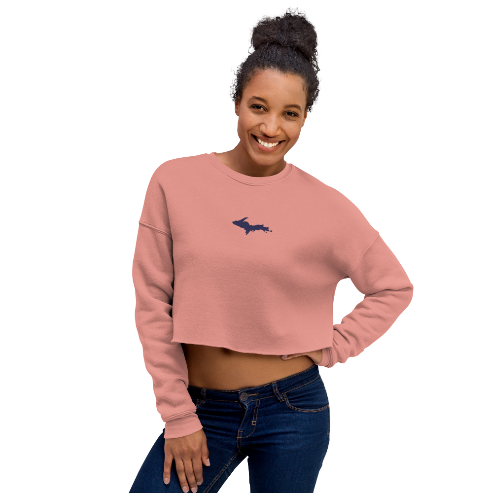 Michigan Upper Peninsula Cropped Sweatshirt (w/ Embroidered UP Outline)