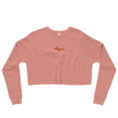 Michigan Upper Peninsula Cropped Sweatshirt (w/ Embroidered Orange UP Outline)