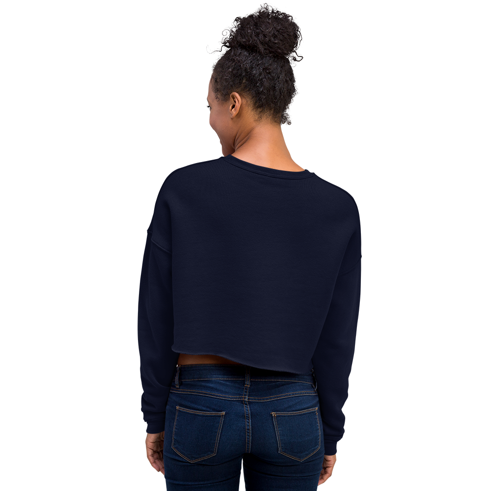 'Water Winter Wonderland' Cropped Sweatshirt | Gold/Navy Embroidery