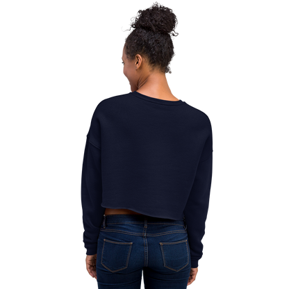 'Water Winter Wonderland' Cropped Sweatshirt | Gold/Navy Embroidery