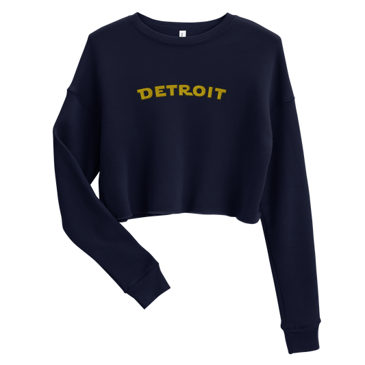 'Detroit' Cropped Sweatshirt (Epic Sci-Fi Parody) | Yellow/Black Embroidery