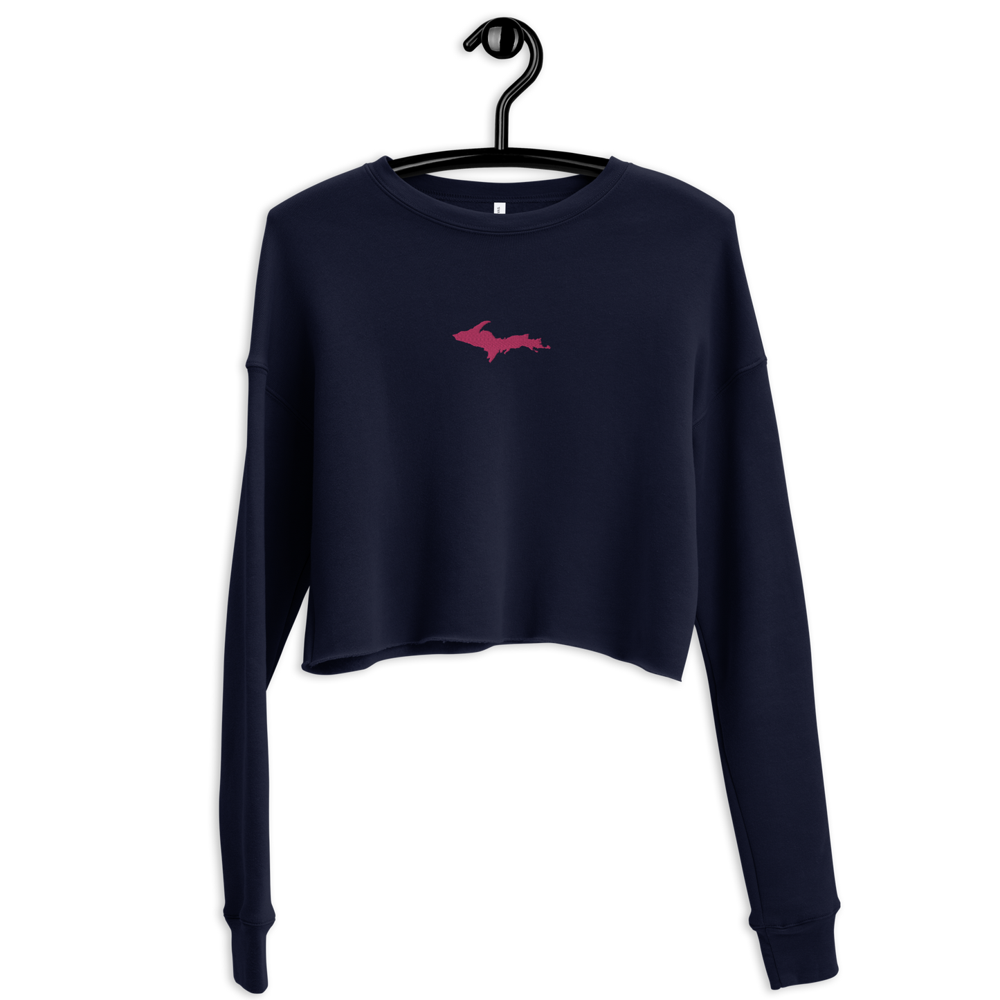 Michigan Upper Peninsula Cropped Sweatshirt (w/ Embroidered Pink UP Outline)