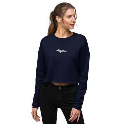 Michigan Upper Peninsula Cropped Sweatshirt (w/ Embroidered UP Outline)