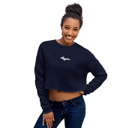 Michigan Upper Peninsula Cropped Sweatshirt (w/ Embroidered UP Outline)