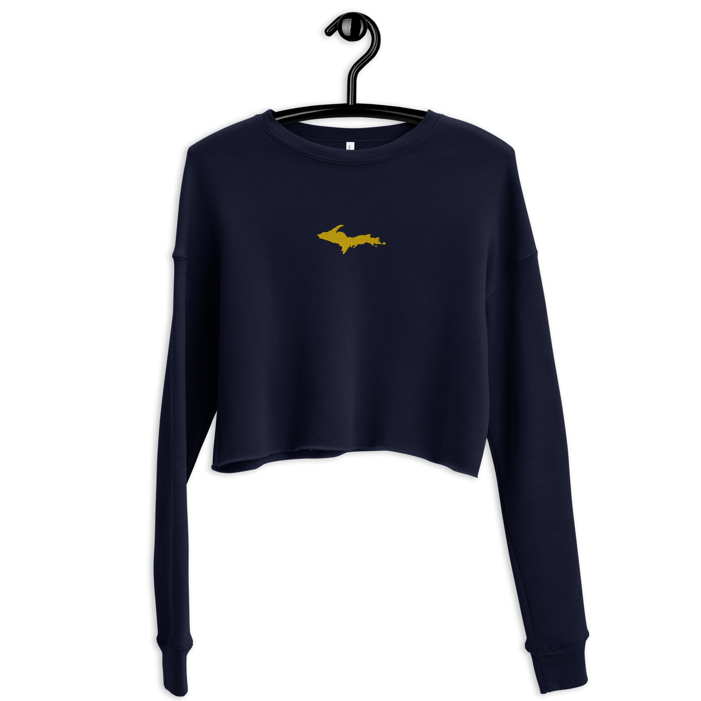 Michigan Upper Peninsula Cropped Sweatshirt (w/ Embroidered Gold UP Outline)