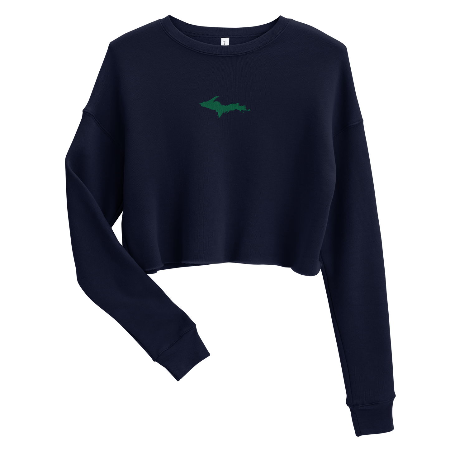 Michigan Upper Peninsula Cropped Sweatshirt (w/ Green UP Outline)