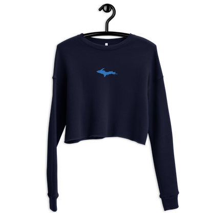 Michigan Upper Peninsula Cropped Sweatshirt (w/ Azure UP Outline)