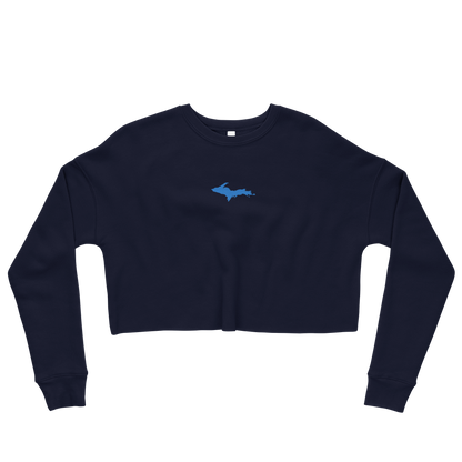 Michigan Upper Peninsula Cropped Sweatshirt (w/ Azure UP Outline)