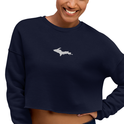 Michigan Upper Peninsula Cropped Sweatshirt (w/ Embroidered UP Outline)