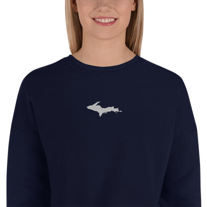 Michigan Upper Peninsula Cropped Sweatshirt (w/ Embroidered UP Outline)