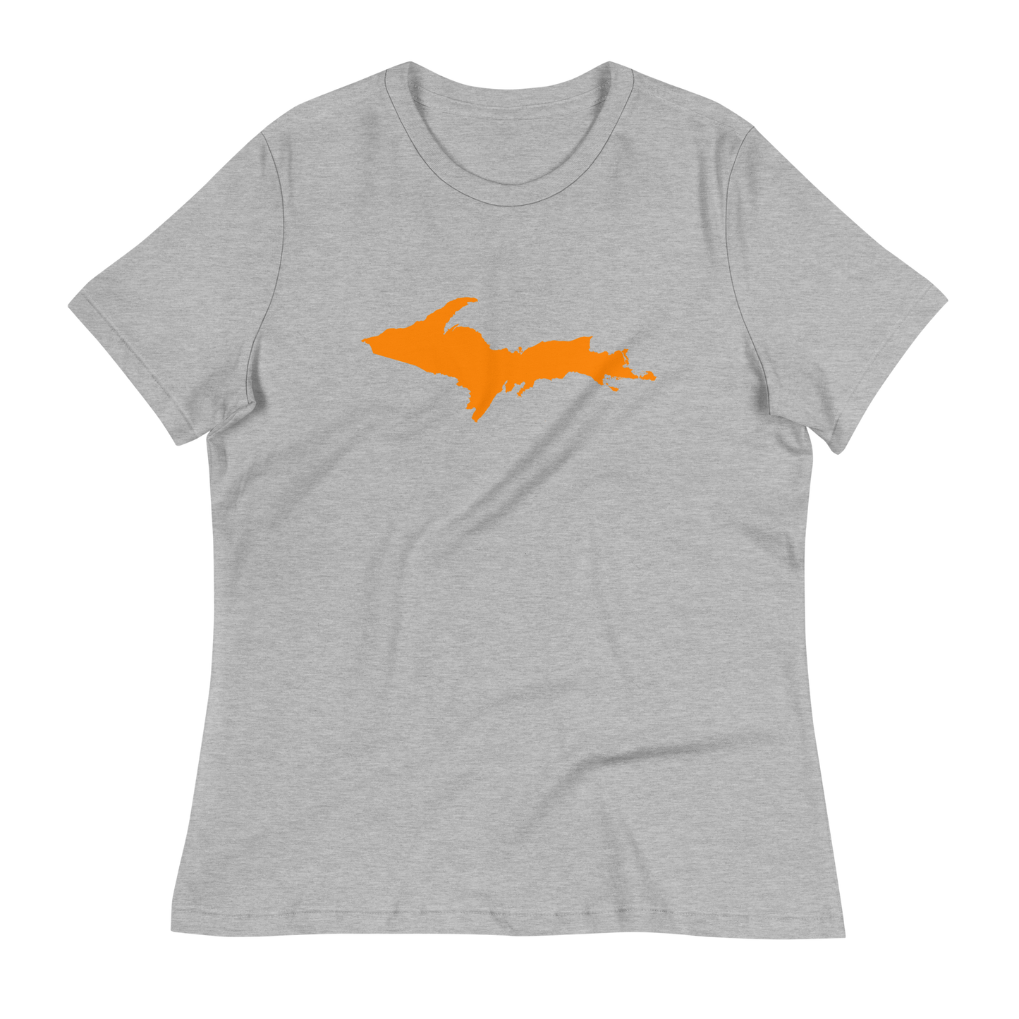 Michigan Upper Peninsula T-Shirts (w/ Orange UP Outline) | Women's Relaxed Fit