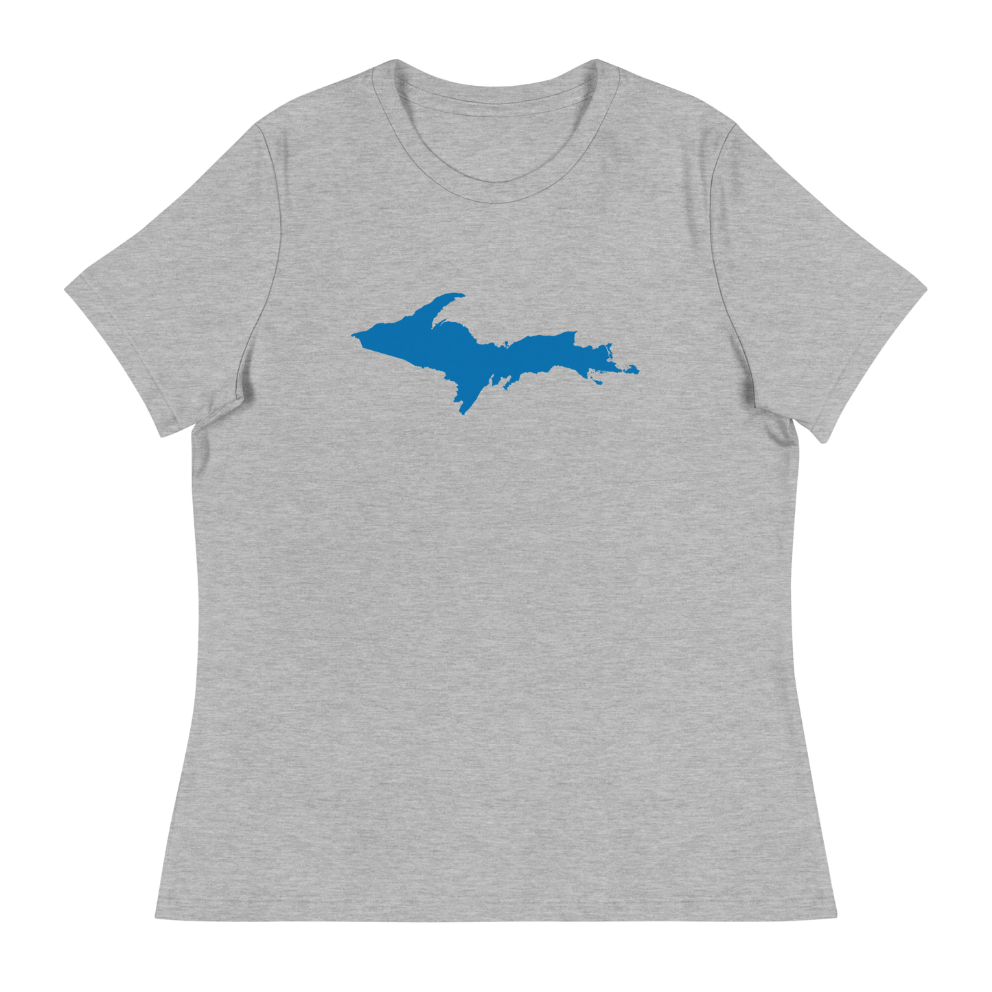 Michigan Upper Peninsula T-Shirt (w/ Azure UP Outline) | Women's Relaxed Fit