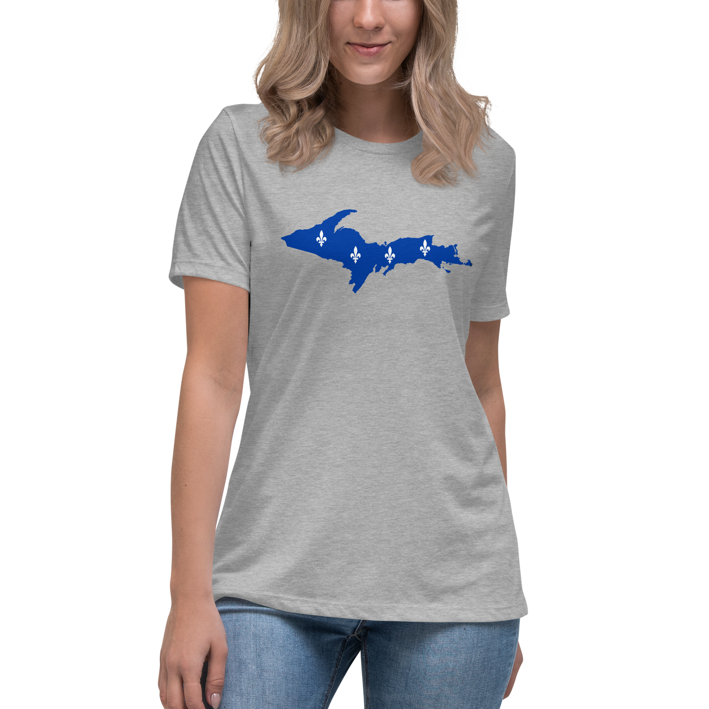 Michigan Upper Peninsula T-Shirt (w/ UP Quebec Flag Outline) | Women's Relaxed Fit