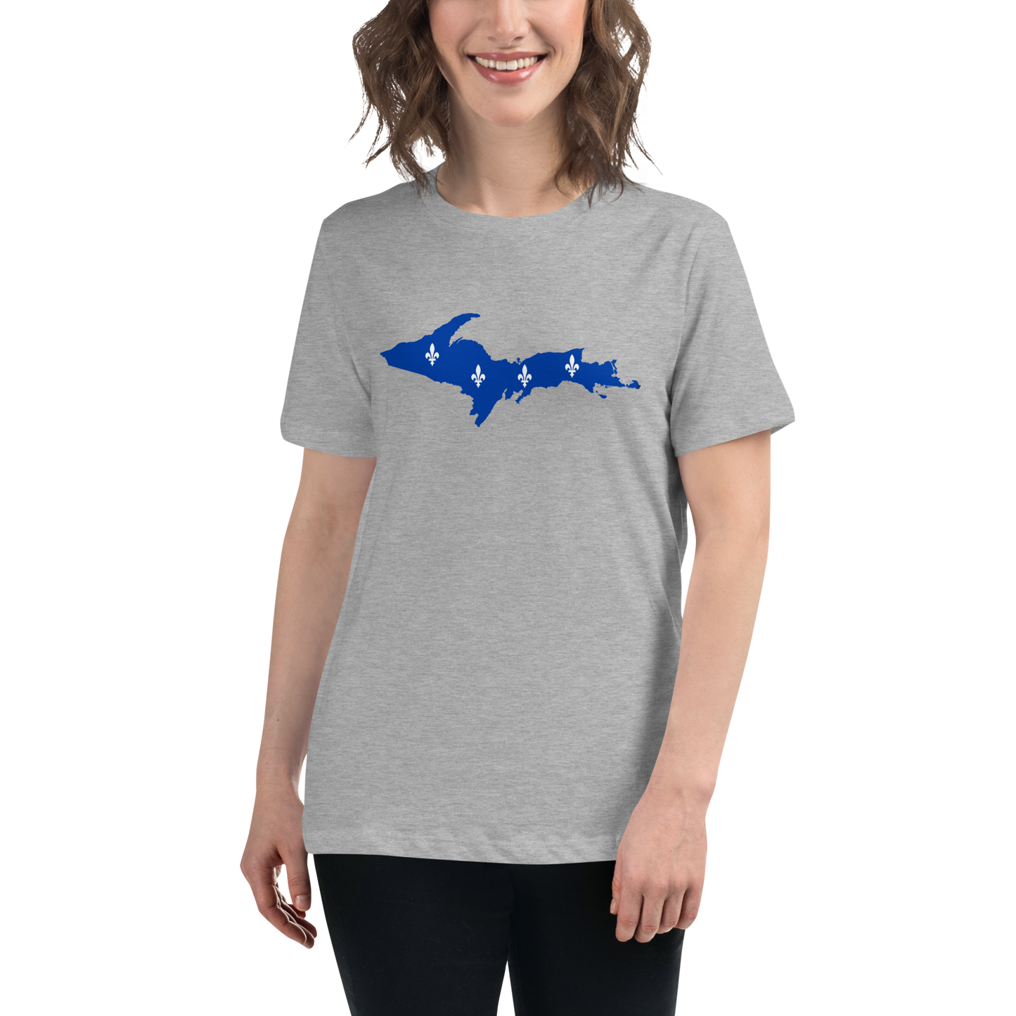 Michigan Upper Peninsula T-Shirt (w/ UP Quebec Flag Outline) | Women's Relaxed Fit