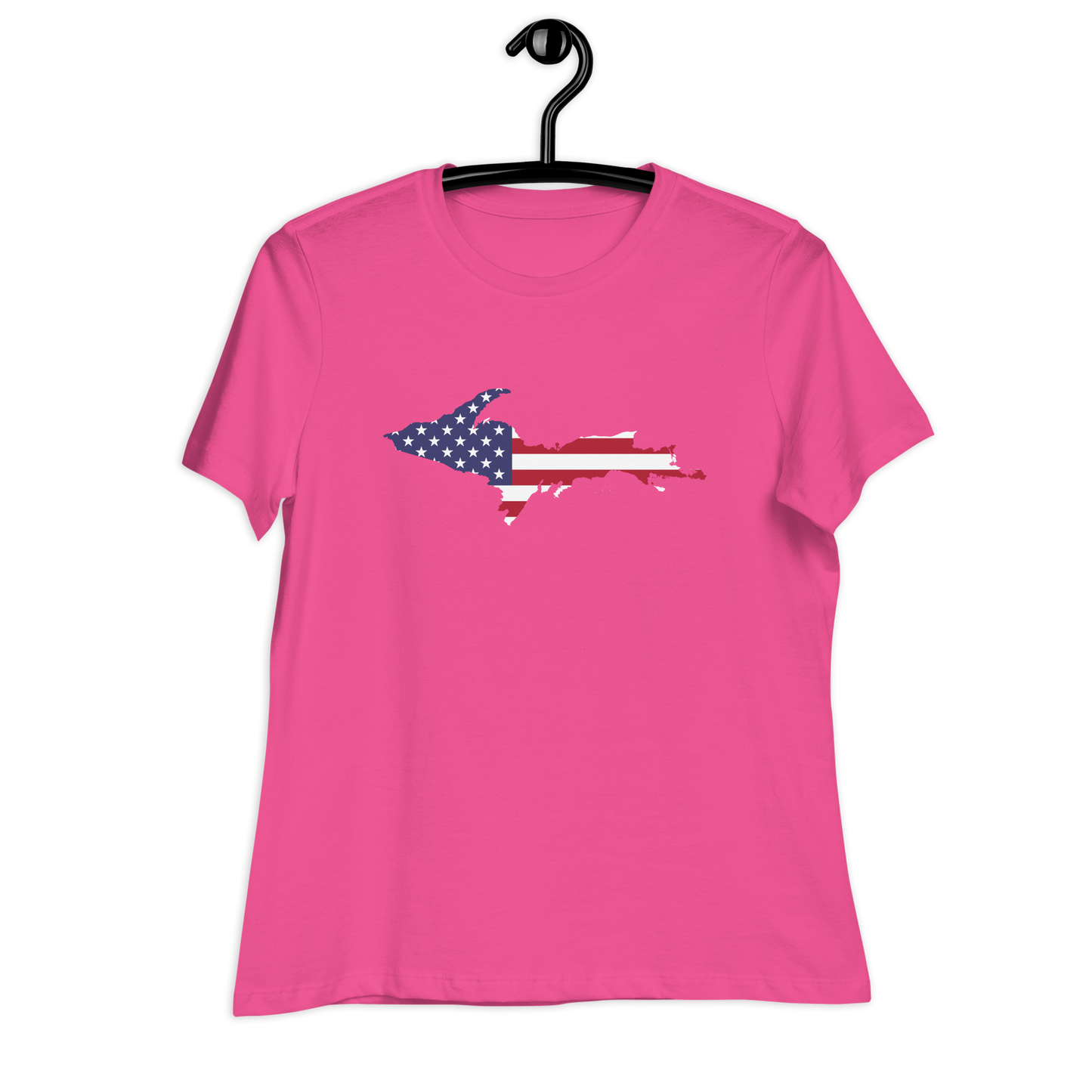 Michigan Upper Peninsula T-Shirt (w/ UP USA Flag Outline) | Women's Relaxed Fit