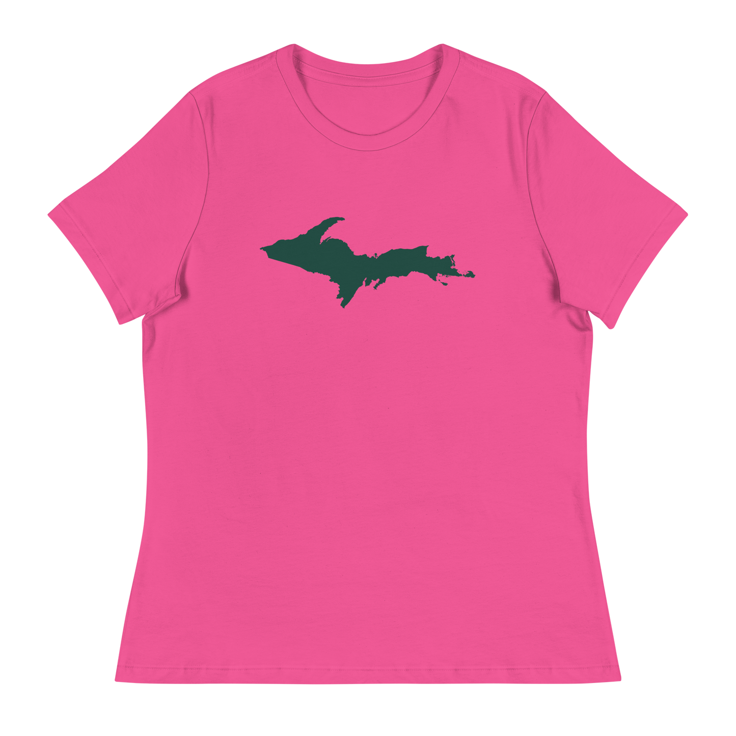 Michigan Upper Peninsula T-Shirt (w/ Green UP Outline) | Women's Relaxed Fit