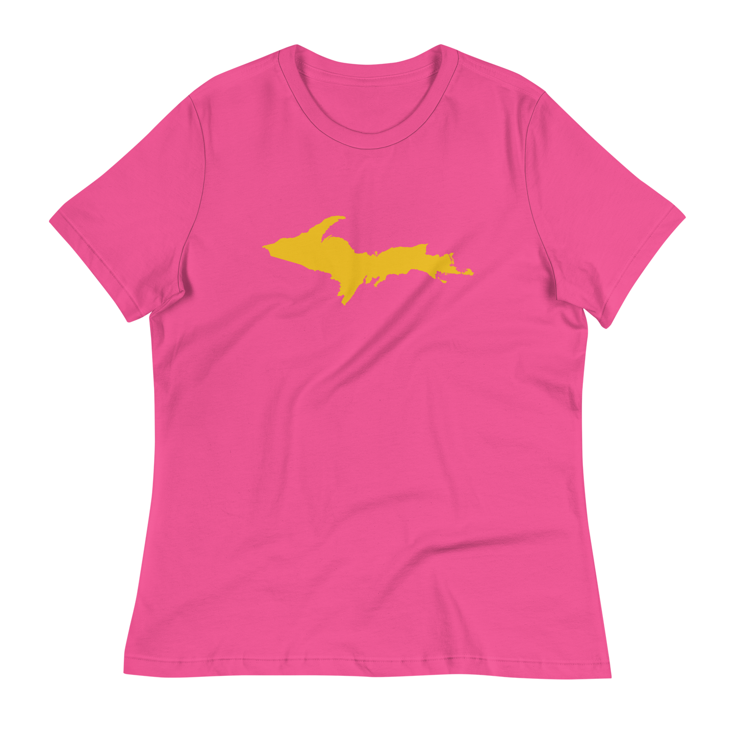 Michigan Upper Peninsula T-Shirt (w/ Gold UP Outline) | Women's Relaxed Fit