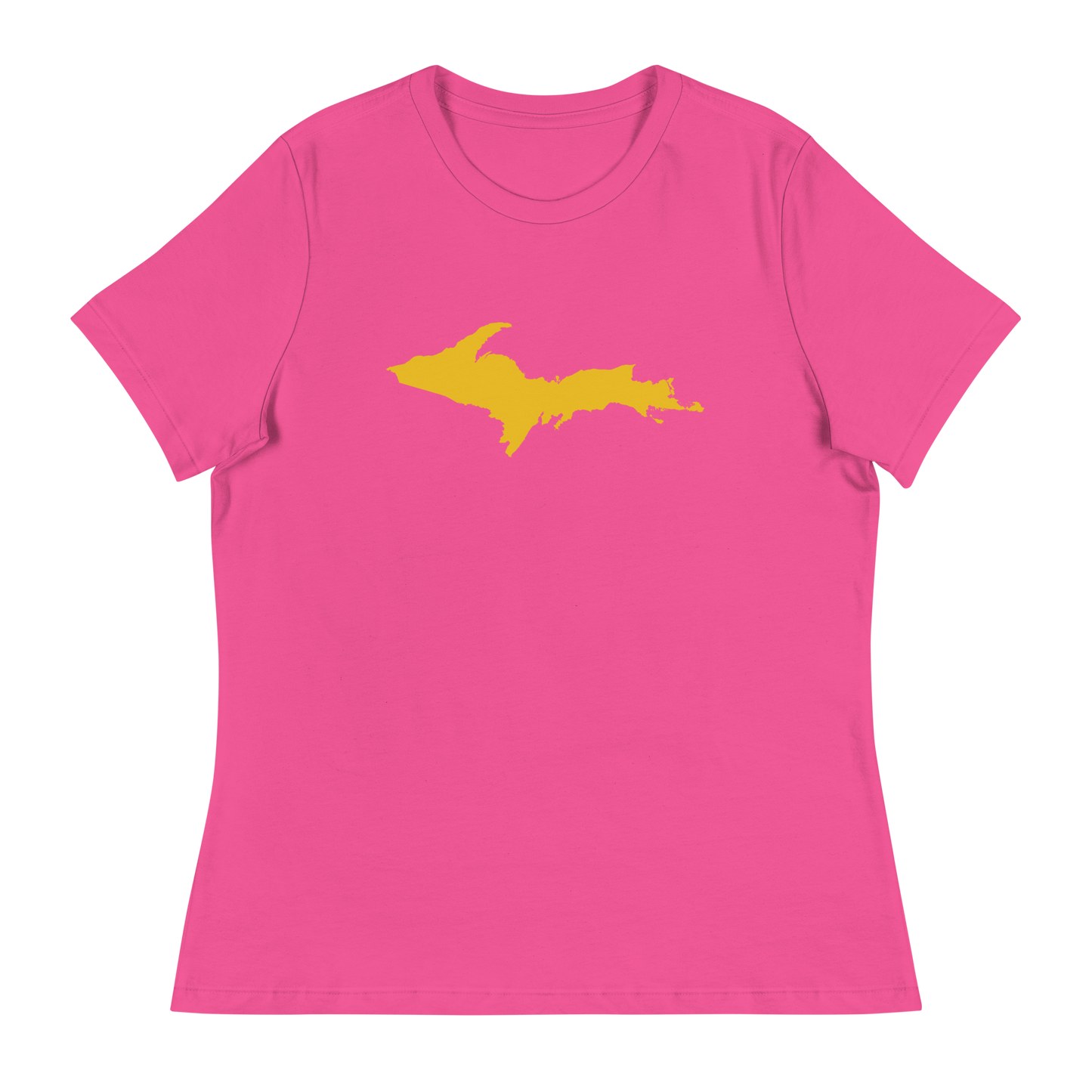 Michigan Upper Peninsula T-Shirt (w/ Gold UP Outline) | Women's Relaxed Fit