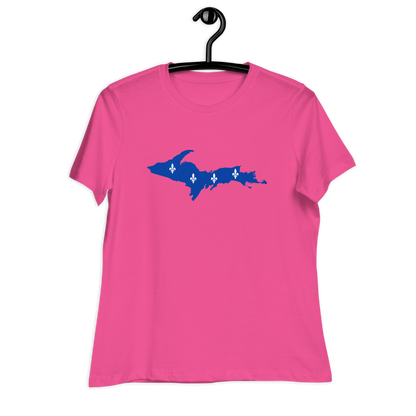 Michigan Upper Peninsula T-Shirt (w/ UP Quebec Flag Outline) | Women's Relaxed Fit