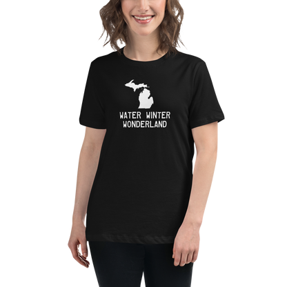 'Winter Water Wonderland' Michigan T-Shirt | Women's Relaxed Fit