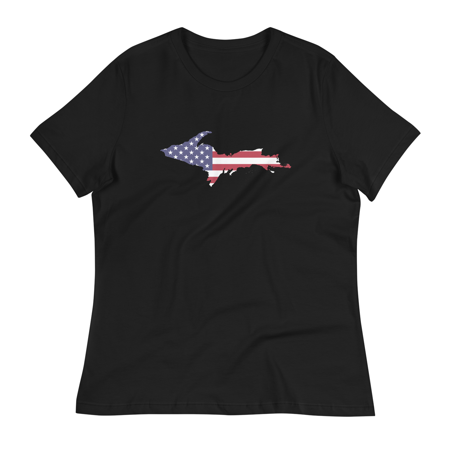 Michigan Upper Peninsula T-Shirt (w/ UP USA Flag Outline) | Women's Relaxed Fit