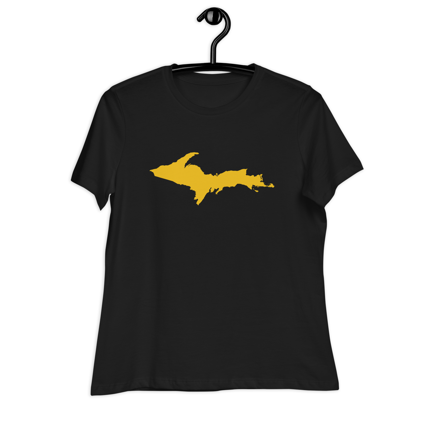 Michigan Upper Peninsula T-Shirt (w/ Gold UP Outline) | Women's Relaxed Fit