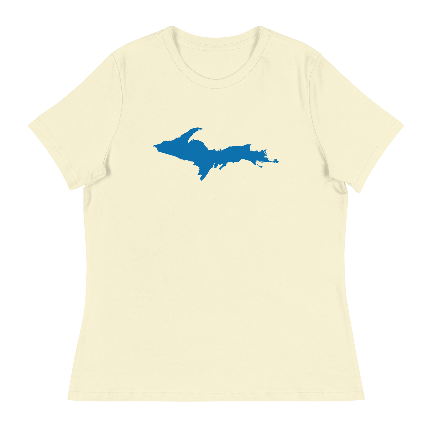 Michigan Upper Peninsula T-Shirt (w/ Azure UP Outline) | Women's Relaxed Fit