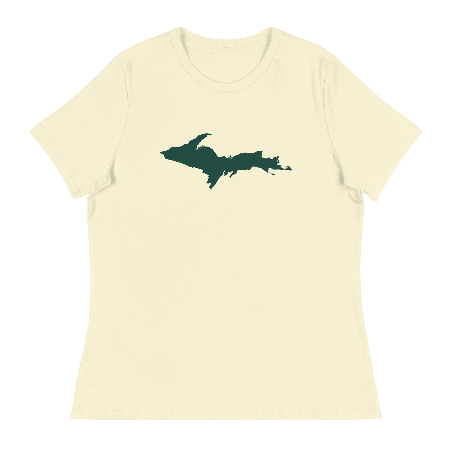 Michigan Upper Peninsula T-Shirt (w/ Green UP Outline) | Women's Relaxed Fit