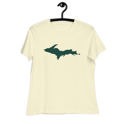 Michigan Upper Peninsula T-Shirt (w/ Green UP Outline) | Women's Relaxed Fit