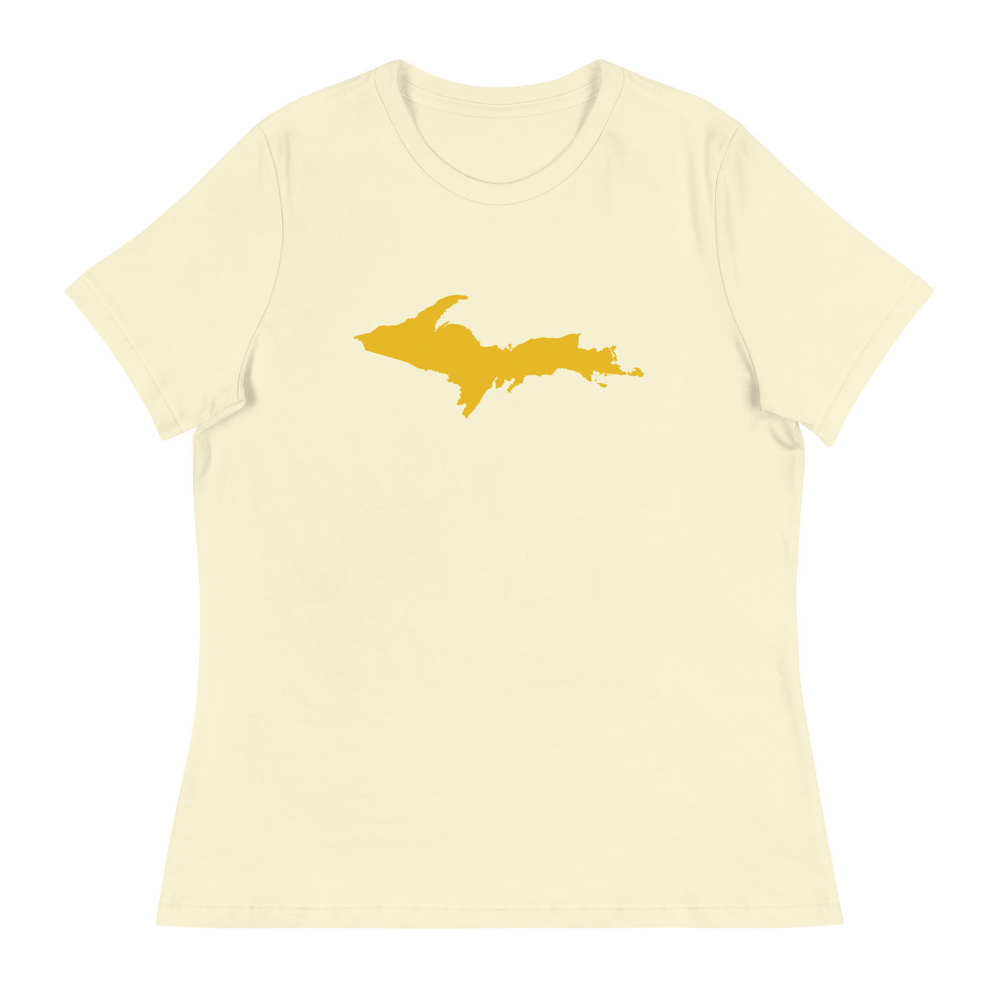 Michigan Upper Peninsula T-Shirt (w/ Gold UP Outline) | Women's Relaxed Fit