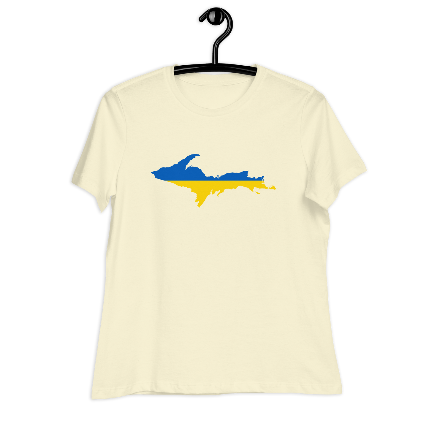 Michigan Upper Peninsula T-Shirt (w/ UP Ukraine Flag Outline) | Women's Relaxed Fit