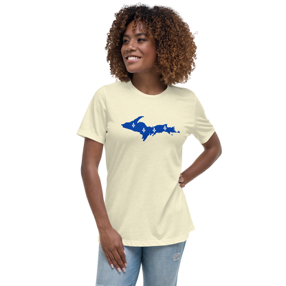 Michigan Upper Peninsula T-Shirt (w/ UP Quebec Flag Outline) | Women's Relaxed Fit
