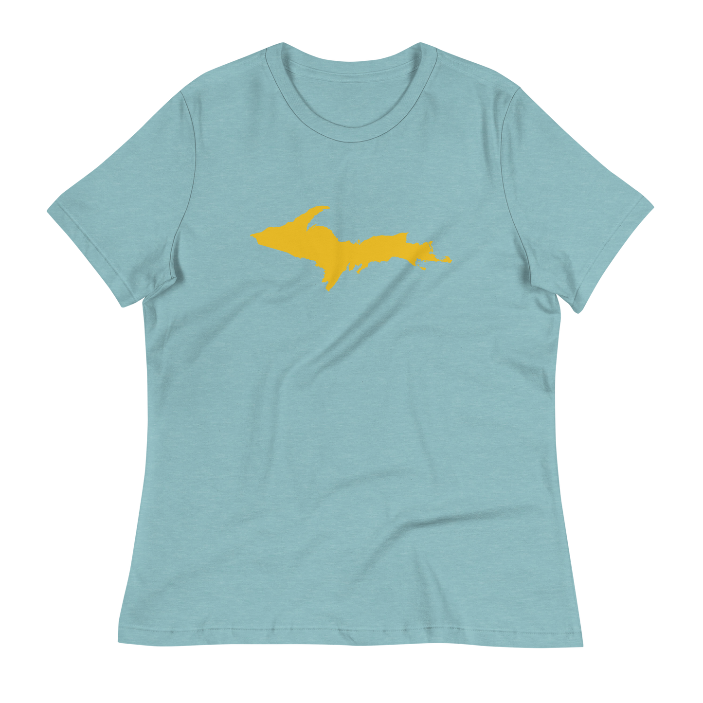 Michigan Upper Peninsula T-Shirt (w/ Gold UP Outline) | Women's Relaxed Fit