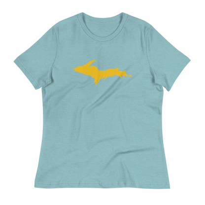 Michigan Upper Peninsula T-Shirt (w/ Gold UP Outline) | Women's Relaxed Fit