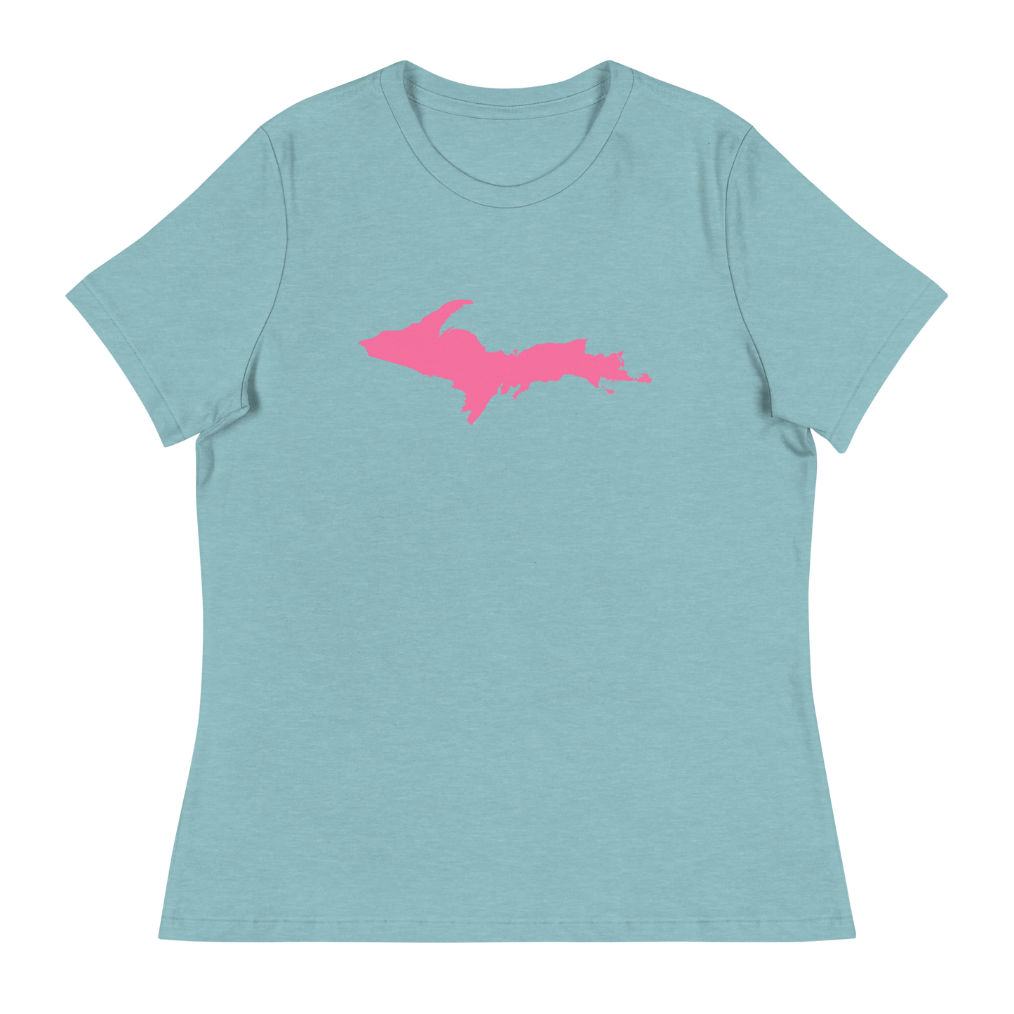 Michigan Upper Peninsula T-Shirt (w/ Pink UP Outline) | Women's Relaxed Fit