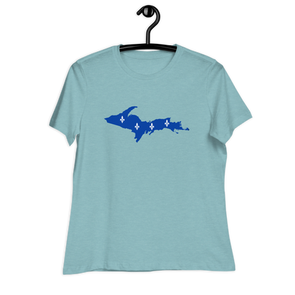 Michigan Upper Peninsula T-Shirt (w/ UP Quebec Flag Outline) | Women's Relaxed Fit