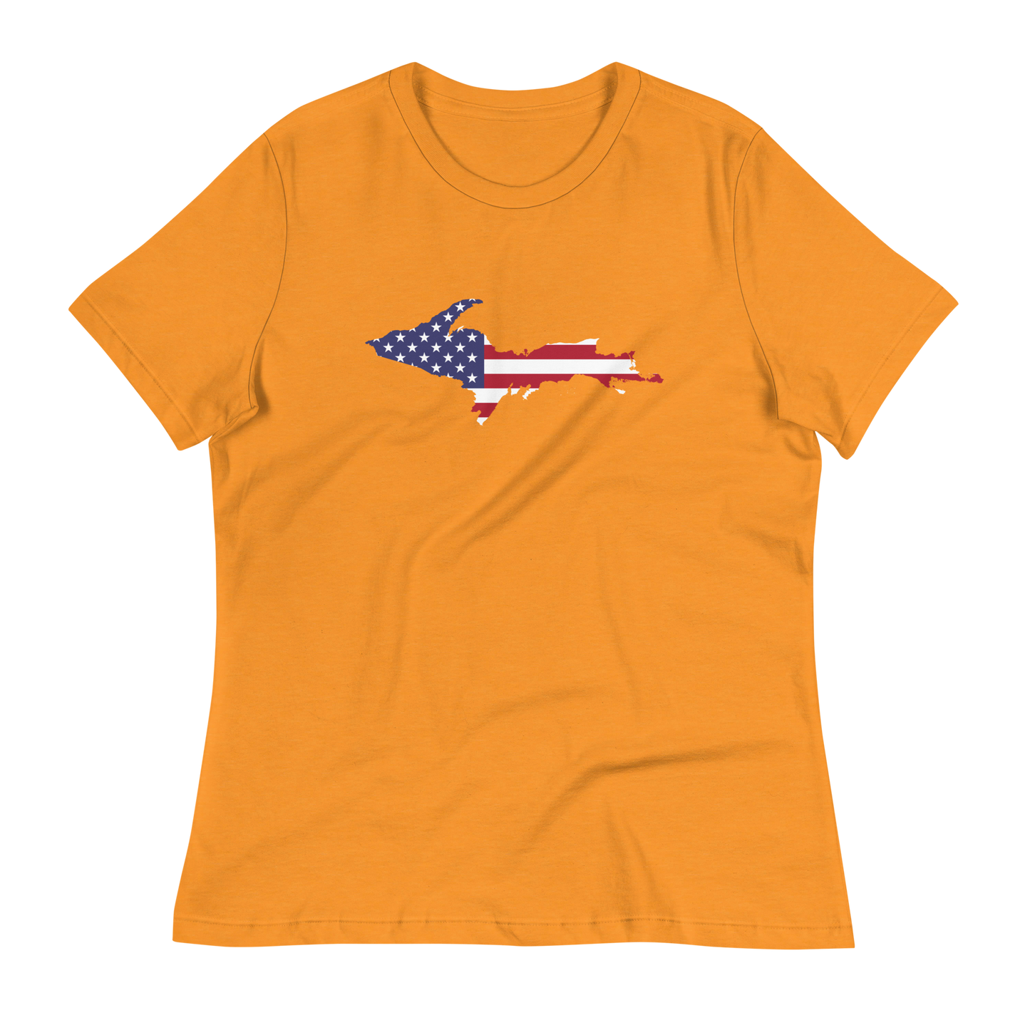 Michigan Upper Peninsula T-Shirt (w/ UP USA Flag Outline) | Women's Relaxed Fit