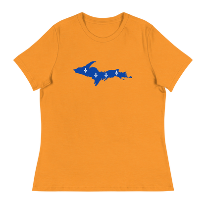 Michigan Upper Peninsula T-Shirt (w/ UP Quebec Flag Outline) | Women's Relaxed Fit