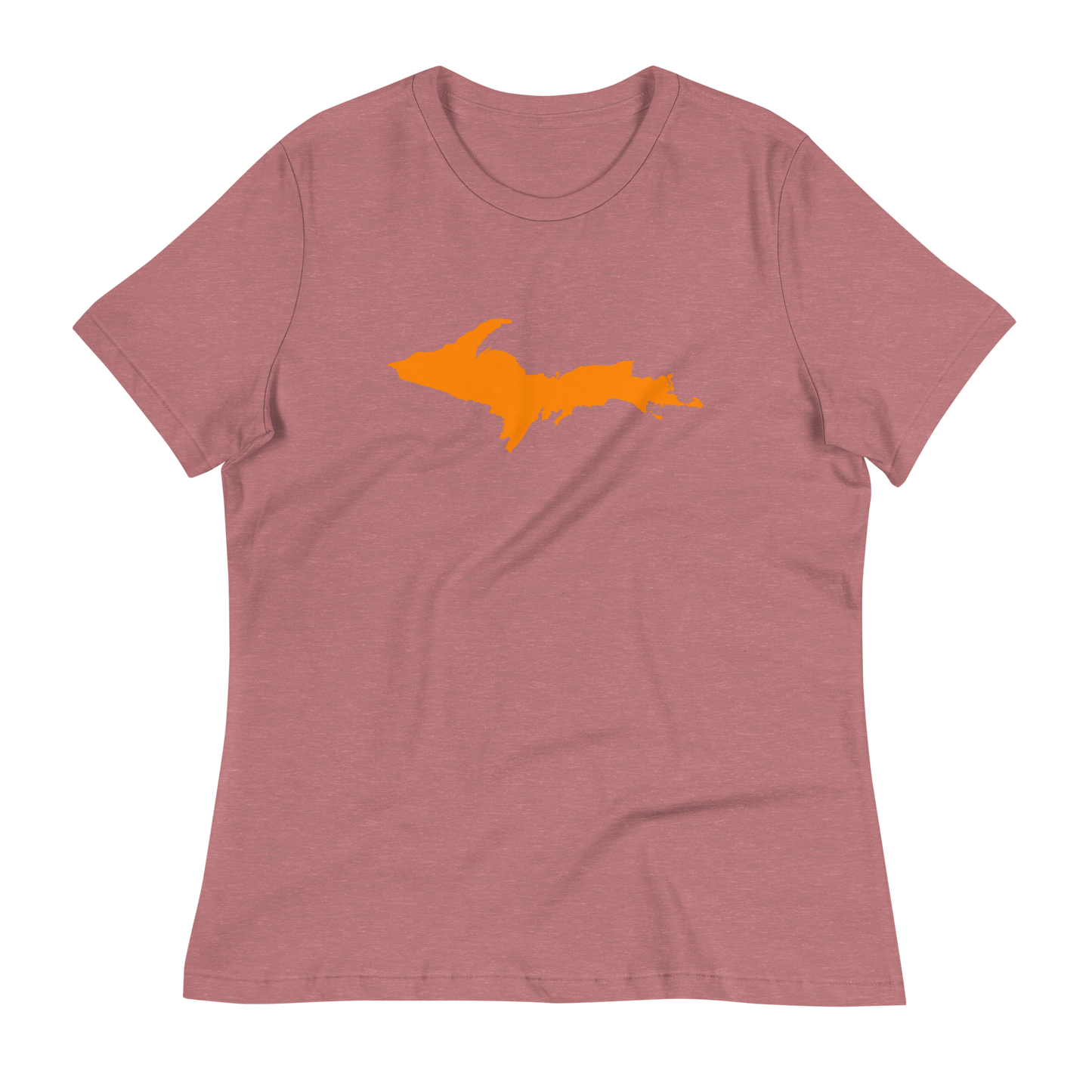 Michigan Upper Peninsula T-Shirts (w/ Orange UP Outline) | Women's Relaxed Fit