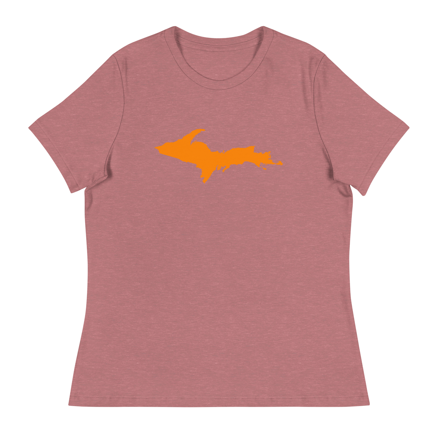 Michigan Upper Peninsula T-Shirts (w/ Orange UP Outline) | Women's Relaxed Fit