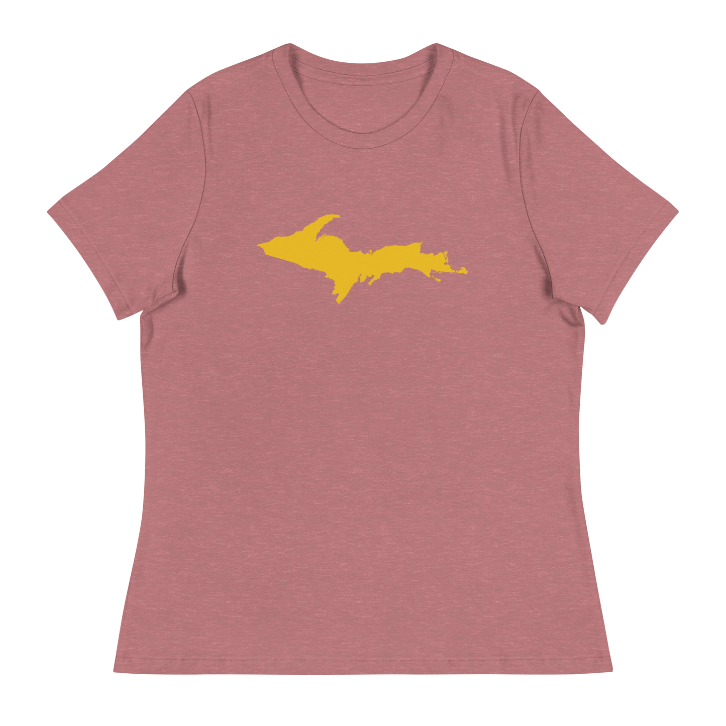 Michigan Upper Peninsula T-Shirt (w/ Gold UP Outline) | Women's Relaxed Fit