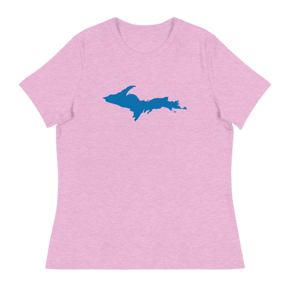 Michigan Upper Peninsula T-Shirt (w/ Azure UP Outline) | Women's Relaxed Fit