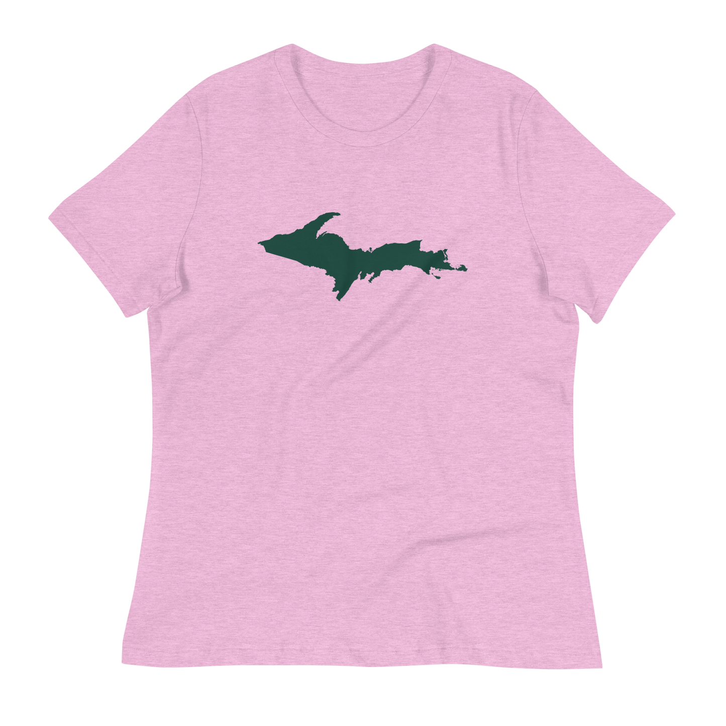 Michigan Upper Peninsula T-Shirt (w/ Green UP Outline) | Women's Relaxed Fit