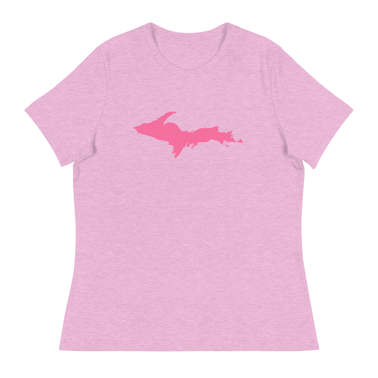 Michigan Upper Peninsula T-Shirt (w/ Pink UP Outline) | Women's Relaxed Fit