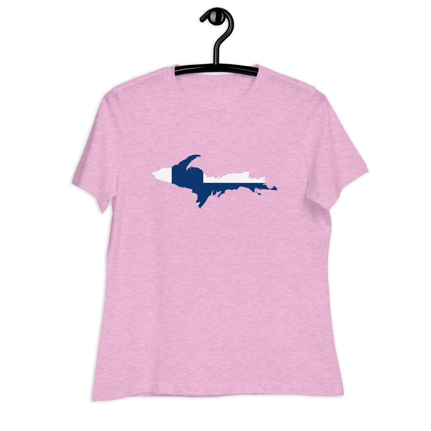 Michigan Upper Peninsula T-Shirt (w/ UP Finland Flag Outline) | Women's Relaxed Fit